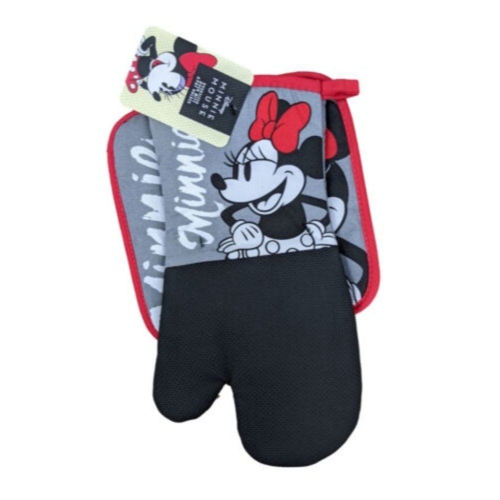 Disney 2 Pack Potholder Full Size Oven Mitt Minnie Mouse Sassy Hands on Hips